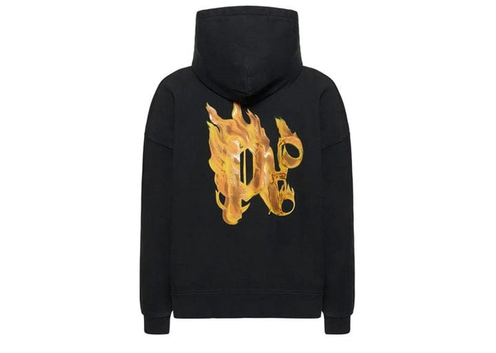 パーカー・フーディ Palm Angels \"Burning Monogram\" Print Sweatshirt Black Burning Monogram Hoodie by Palm Angels on Sale