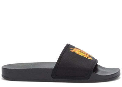 PALM ANGELS Sneakers Palm Angels Burning Monogram Pool Slides Black/Orange