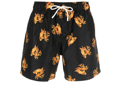 Palm Angels streetwear Palm Angels Burning Monogram Swim Shorts Black/Gold