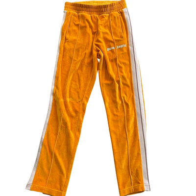 Palm Angels Streetwear Palm Angels Chenille Velour Track Pants Orange/White