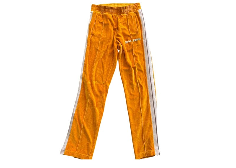 Palm Angels Streetwear Palm Angels Chenille Velour Track Pants Orange/White