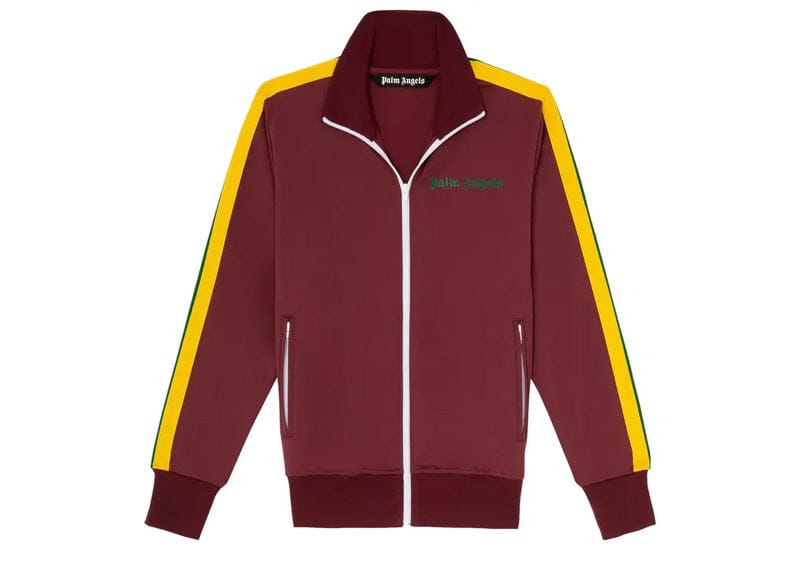 Palm Angels Streetwear Palm Angels College Track Jacket Burgundy/Fluo Green