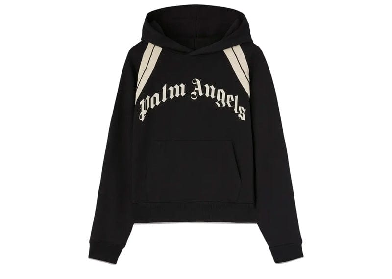 Palm Angels Streetwear Palm Angels Curved Logo Track Hoody Black Ivory