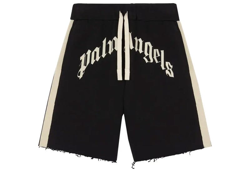 Palm Angels Streetwear Palm Angels Curved Logo Track Sweatshorts Black Ivory
