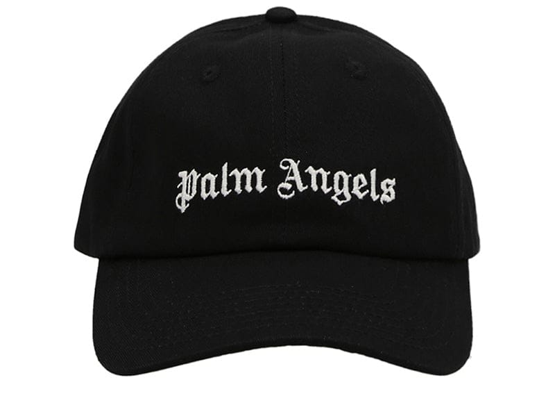 Palm Angels streetwear Palm Angels Embroidered Gothic Intarsia Logo Strap-Back Cap Black/White (SS22)
