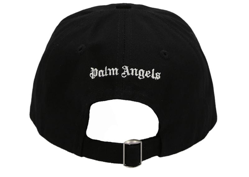 Palm Angels streetwear Palm Angels Embroidered Gothic Intarsia Logo Strap-Back Cap Black/White (SS22)