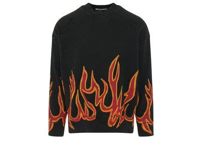 Palm Angels streetwear Palm Angels Garment Dye Graffiti Flames Sweatshirt Black/Red