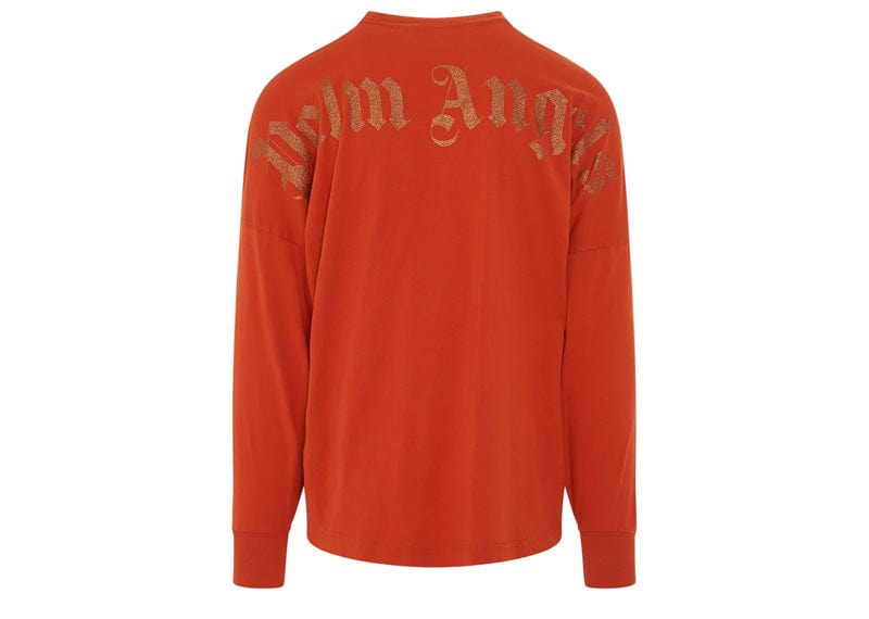 Palm Angels streetwear Palm Angels Glitter Classic Logo Over Tee Orange