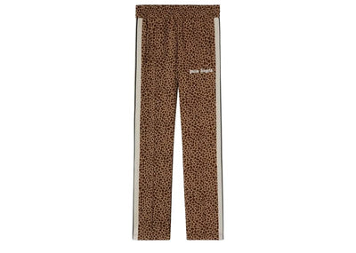 Palm Angels Streetwear Palm Angels Leopard Print Jacquard Track Pants Beige Off White