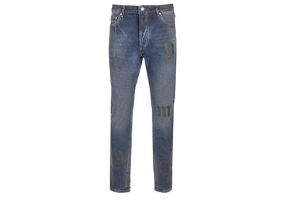 Palm Angels Streetwear Palm Angels Logo Denim Jeans Midnight Blue