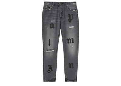 Palm Angels streetwear Palm Angels Logo Patch Classic Denim Pants Medium Grey/Black