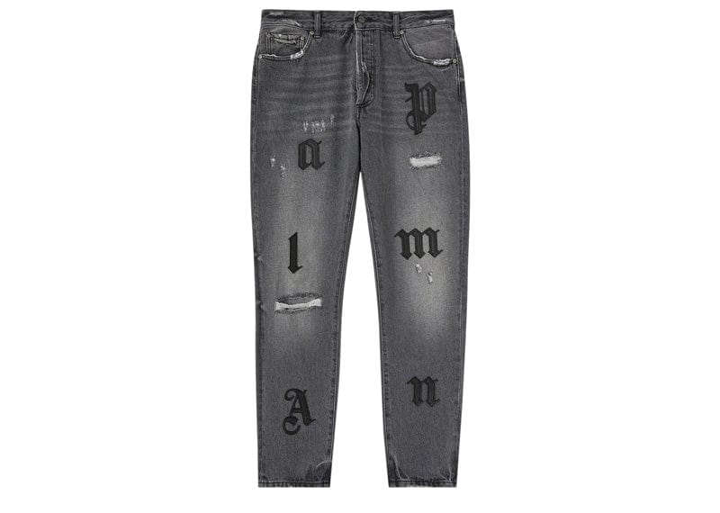 Palm Angels streetwear Palm Angels Logo Patch Classic Denim Pants Medium Grey/Black