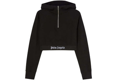 Palm Angels streetwear Palm Angels Logo Tape Zipped Hoodie Black/White