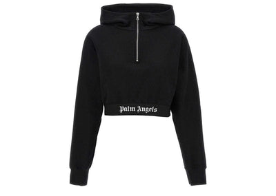 Palm Angels streetwear Palm Angels Logo Tape Zipped Hoodie Black/White