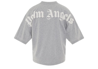 Palm Angels Streetwear Palm Angels Mock Neck Logo T-Shirt Grey/White