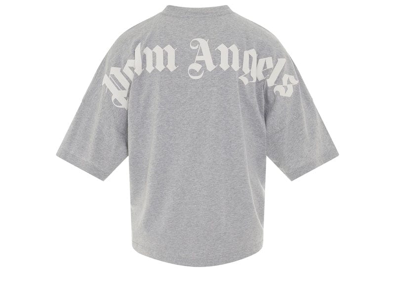 Palm Angels Mock Neck Logo T-Shirt Grey/White – Court Order