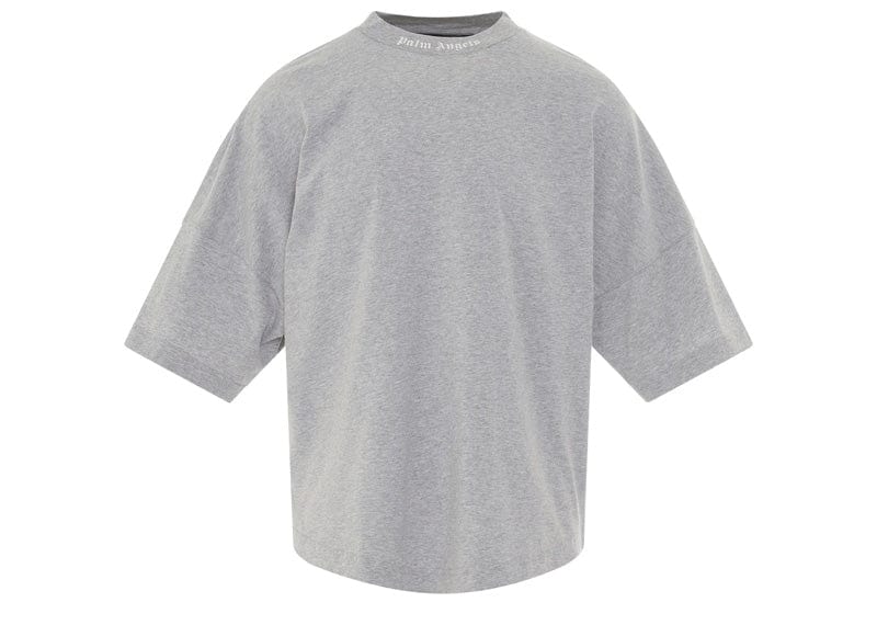 Palm Angels Streetwear Palm Angels Mock Neck Logo T-Shirt Grey/White