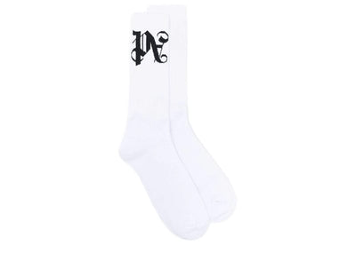 PALM ANGELS Streetwear Palm Angels Monogram logo-print cotton-blend socks