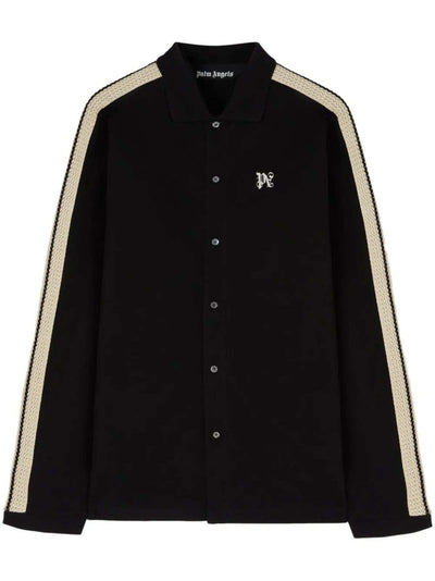 Palm Angels Streetwear Palm Angels Monogram Piquet Trackshirt - Black/Off White