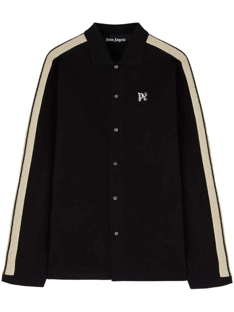Palm Angels Streetwear Palm Angels Monogram Piquet Trackshirt - Black/Off White