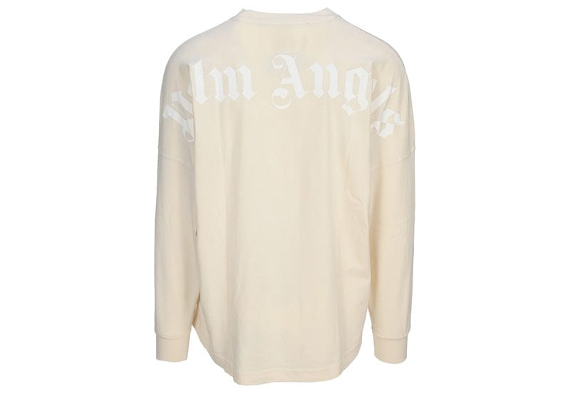 Palm Angels Streetwear Palm Angels Oversized Gd Classic Long-sleeve Tee White Neutrals