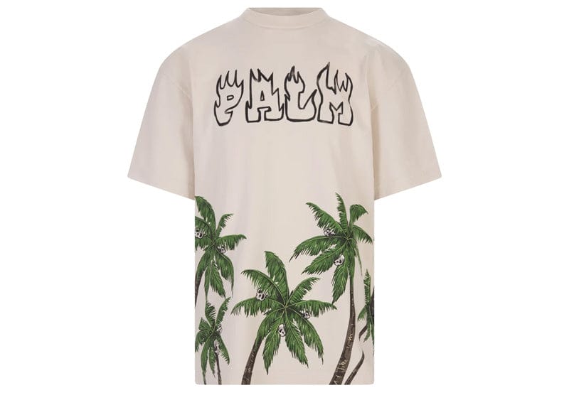 Palm Angels streetwear Palm Angels Palms&Skull Vintage T-Shirt White/Green