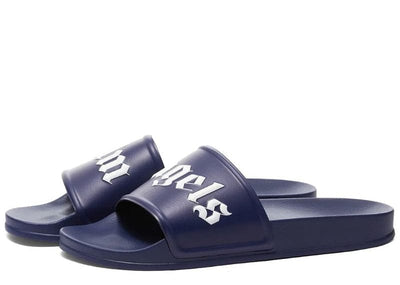 Palm Angels Sneakers Palm Angels Pool Slides Dark Blue White SS23