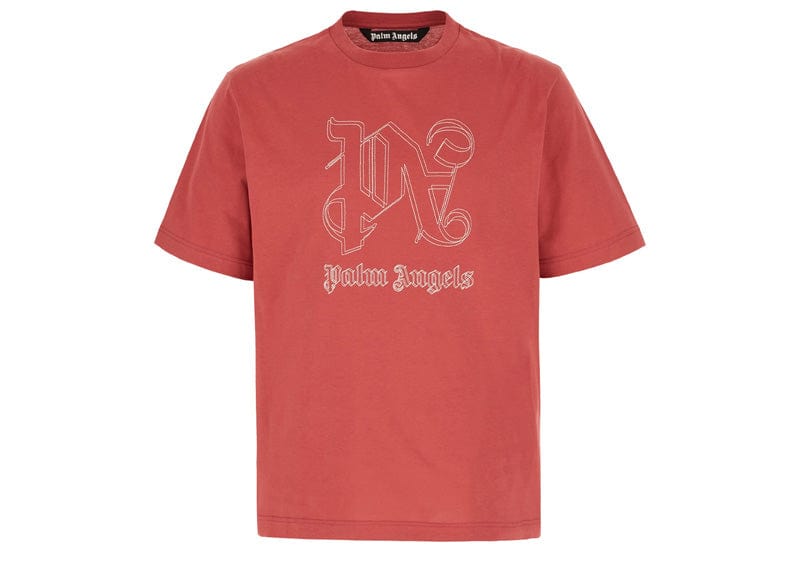 Palm Angels Streetwear Palm Angels Red Cotton Oversize T-shirt