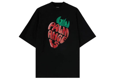Palm Angels Streetwear Palm Angels Strawberry Printed Loose T-Shirt 'Black/Red'