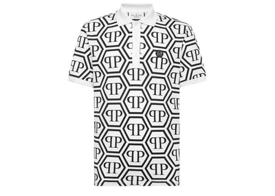 Philipp Plein Streetwear Philipp Plein Monogram Piquet Polo Shirt White
