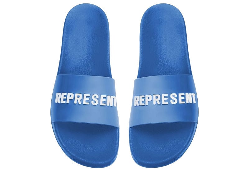 Represent Men\'s Slide Sandles Sliders Pool Cobalt Blue Logo Flip Flop Designer 8 Represent Men main image 3