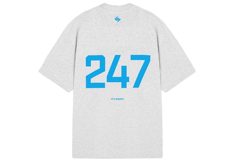 Represent Streetwear Represent 247 Oversized T-Shirt Ash Grey & Electric Blue