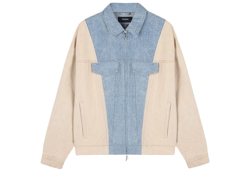 Represent R4 Colour Block Denim Jacket Blue – Court Order
