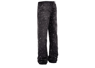 Reputation Studios Streetwear Reputation Studios Crystal Flare Denim Jeans Black