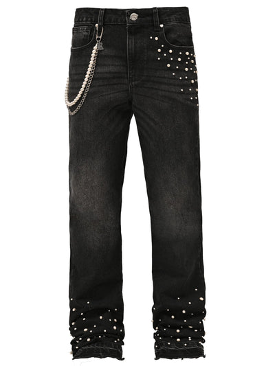 Reputation Studios Streetwear Reputation Studios Pearl Flare Denim Jeans Black
