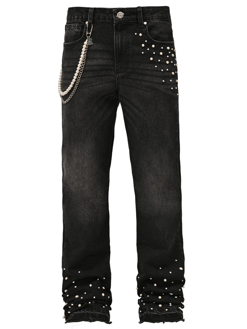 Reputation Studios Streetwear Reputation Studios Pearl Flare Denim Jeans Black