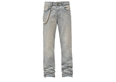 Reputation Studios Streetwear Reputation Studios Pearl Flare Denim Jeans Light Stone