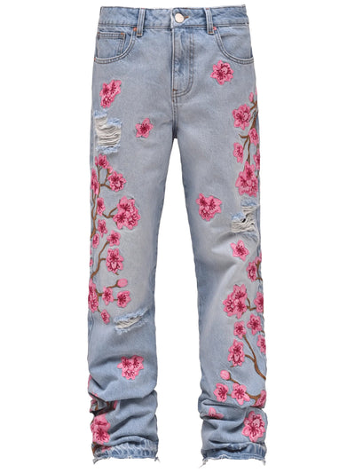 Reputation Studios Streetwear Reputation Studios Sakura Flare Denim Jeans Light Stone