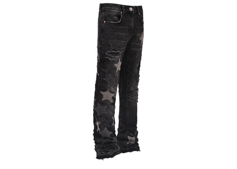 Reputation Studios Streetwear Reputation Studios Star Flare Denim Jeans Black