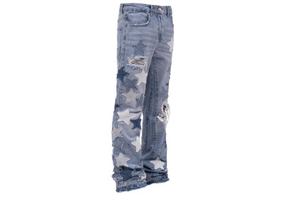Reputation Studios Streetwear Reputation Studios Star Flare Denim Jeans Light Stone