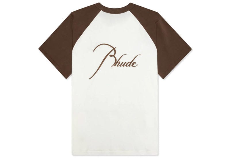 Rhude Streetwear Rhude Raglan Logo T-shirt White Brown