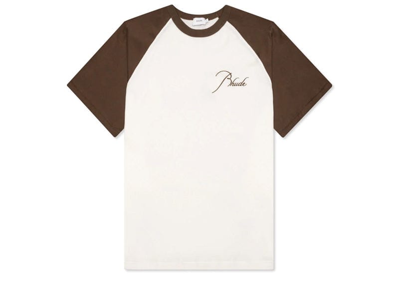 Rhude Streetwear Rhude Raglan Logo T-shirt White Brown