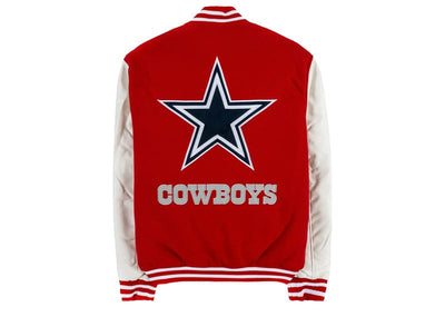SHOE PALACE Streetwear Dallas Cowboys Reversible Letterman Mens Jacket (Red/White)