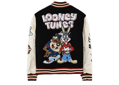 Shoe Palace Streetwear SP x Looney Tunes Bugs & Taz Varsity Jacket Black/Beige