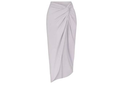 Skims Streetwear SKIMS Signature Swim Knotted Stretch Recycled-Nylon Sarong Chrome