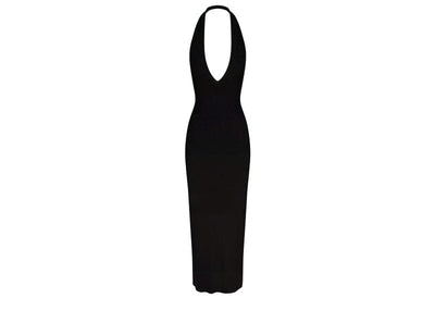 Skims Streetwear Skims Soft Lounge Halter-Neck Stretch-Woven Maxi Dress Onyx