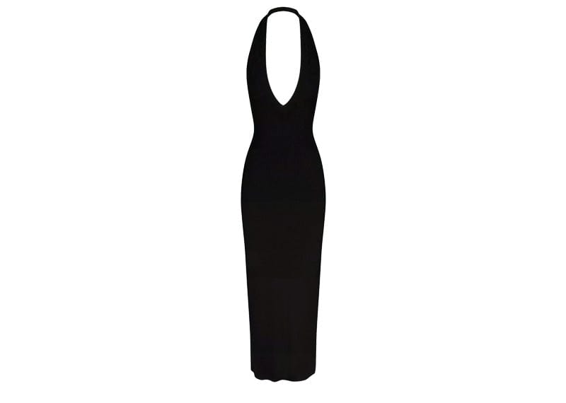 Skims Streetwear Skims Soft Lounge Halter-Neck Stretch-Woven Maxi Dress Onyx