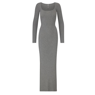 Skims Streetwear Skims Soft Lounge Long Sleeve Dress Heather Grey