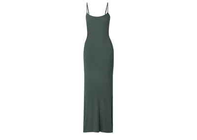 Skims Streetwear Skims Soft Lounge Ribbed Long Stretch-Modal Slip Dress Deep Sea