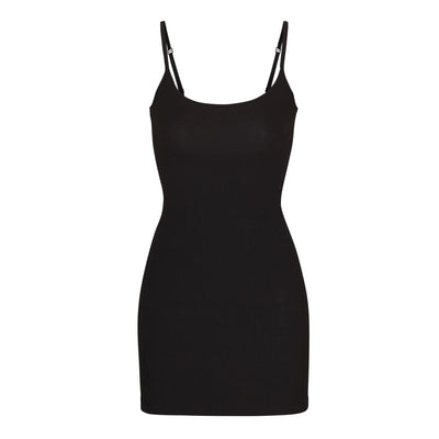 Skims Streetwear Skims Soft Lounge Ribbed Stretch Modal Mini Dress Onyx